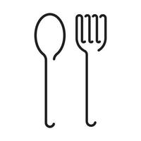 icône cuillère et fourchette vecteur