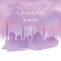 Fond d'aquarelle Ramadan vecteur