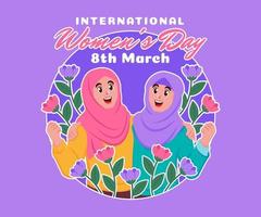 8 Mars à l'échelle mondiale fête de international aux femmes journée vecteur