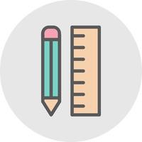 conception d'icône de vecteur de règle de crayon