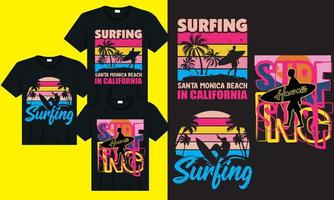 vecteur surfant Californie typographie T-shirt conception