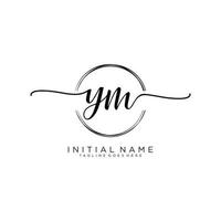 initiale ym féminin logo collections modèle. écriture logo de initiale signature, mariage, mode, bijoux, boutique, floral et botanique avec Créatif modèle pour tout entreprise ou entreprise. vecteur