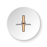 rond bouton pour la toile icône, maladies, os, blessure. bouton bannière rond, badge interface pour application illustration sur blanc Contexte vecteur