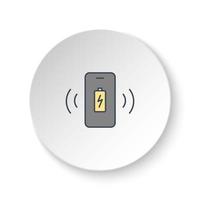 rond bouton pour la toile icône, mobile, chargeur, avis. bouton bannière rond, badge interface pour application illustration sur blanc Contexte vecteur