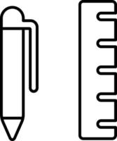 ligne vecteur icône géométrie, mesure règle. contour vecteur icône sur blanc Contexte
