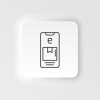 commerce électronique neumorphique style vecteur icône téléphone intelligent, boîte, livraison contour vecteur icône icône ensemble