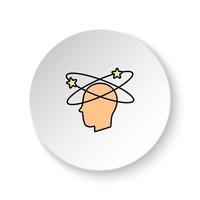 rond bouton pour la toile icône, maladies, cerveau, médicament. bouton bannière rond, badge interface pour application illustration sur blanc Contexte vecteur