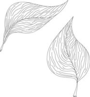 main dessiner feuilles vecteur, ligne tiré feuilles illustration vecteur