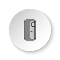 rond bouton pour la toile icône, bateau, porte, ouvrir, icône. bouton bannière rond, badge interface pour application illustration sur blanc Contexte vecteur