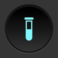 rond bouton icône, laboratoire verrerie. bouton bannière rond, badge interface pour application illustration sur foncé Contexte vecteur