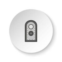 rond bouton pour la toile icône, bateau, porte, icône. bouton bannière rond, badge interface pour application illustration sur blanc Contexte vecteur