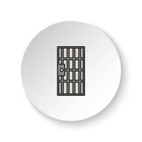 rond bouton pour la toile icône, prison, porte, icône. bouton bannière rond, badge interface pour application illustration sur blanc Contexte vecteur