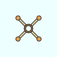 atome, atome liaison Couleur vecteur icône, vecteur illustration sur foncé Contexte