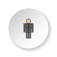 rond bouton pour la toile icône, maladies, patient, roentgen. bouton bannière rond, badge interface pour application illustration sur blanc Contexte vecteur