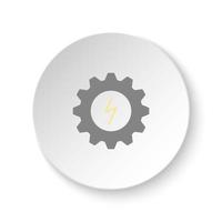 rond bouton pour la toile icône, paramètre, éco, éclairage. bouton bannière rond, badge interface pour application illustration sur blanc Contexte vecteur