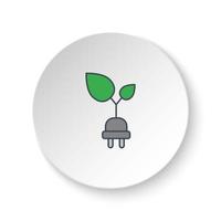 rond bouton pour la toile icône, écologie et environnement. bouton bannière rond, badge interface pour application illustration sur blanc Contexte vecteur