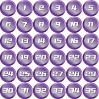 violet métallique badge balle numérotage vecteur