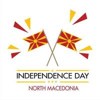 Nord macédoine indépendance journée et tanière n / a nezavisnosta bannière conception vecteur