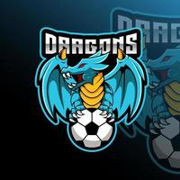 dragon Football animal équipe badge vecteur