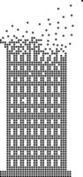 bâtiment icône. Dispersé bâtiment brique point vecteur icône avec désintégration effet. carré pixels sont arrangé dans dissipé bâtiment brique forme. carré à pois bâtiment