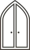 église, porte, icône dans branché contour style isolé sur blanc Contexte. porte symbole pour votre la toile site conception, logo, application, ui. vecteur illustration, eps10. - vecteur sur blanc Contexte