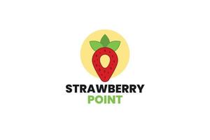 fraise point logo pour fruit et légume entreprise. vecteur