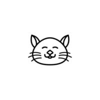 mignonne chat logo conception. mignonne chat icône logo avec ligne style. vecteur