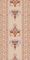 africain ikat paisley broderie. ikat Bande tribal africain géométrique traditionnel ethnique Oriental conception pour le Contexte. populaire, Indien, scandinave, gitan, sari bornéo en tissu frontière Ikkat vecteur