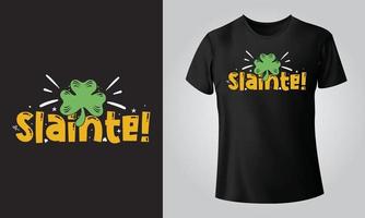 slainte - typographique noir arrière-plan, T-shirt, tasse, casquette et autre impression sur demande conception, svg, vecteur, eps, jpg vecteur