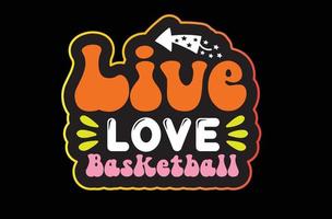 vivre l'amour basketball svg autocollant conception vecteur