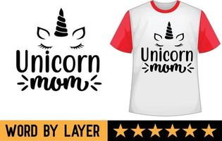 Licorne maman svg t chemise conception vecteur