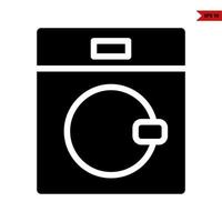 icône de glyphe de machine à laver vecteur