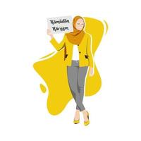 concept de femme d'affaires portant le hijab. belle femme en hijab. Kareem Ramadan vecteur