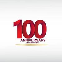 Célébration d'anniversaire de 100 ans, conception de vecteur pour les célébrations, cartes d'invitation et cartes de voeux