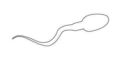 spermatozoïdes icône. Humain sperme cellule dans contour style. Masculin la fertilité, sperme test, spermatozoïde une analyse concept vecteur