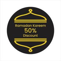 Ramadan kareem spécial offre, vente, remise badge, étiqueter, autocollant, bouton vecteur illustration conception