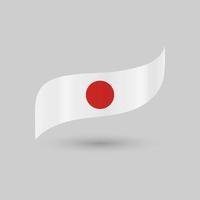 le nationale drapeau de Japon une blanc drapeau vague écoulement une rouge Soleil étiquette autocollant badge nationale isolé vecteur sur blanc Contexte