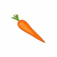 Plantes de carottes plates légume et alimentation. aliments icône graphiques de dessin animé sains isolés sur fond blanc. le concept de légume alimentaire sain. illustration vectorielle vecteur