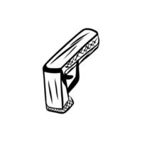 dessin animé main pistolet vecteur isolé sur le blanc Contexte