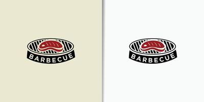 vecteur ancien rétro rustique un barbecue gril barbecue barbecue logo