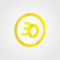 30 anniversaire célébration cercle jaune numéro vector illustration de conception de modèle
