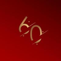 60 ans anniversaire célébration élégant numéro vector illustration de conception de modèle