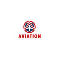 aviation dans cercle et lettre une logo conception vecteur