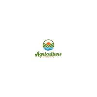 agriculture paysage logo conception vecteur