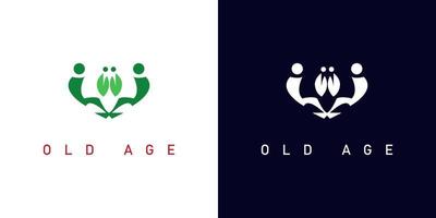 vieux âge la compassion logo conception vecteur