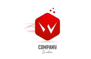 w rouge hexagone lettre alphabet logo icône conception. Créatif modèle pour affaires et entreprise vecteur