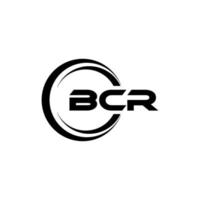création de logo de lettre bcr en illustration. logo vectoriel, dessins de calligraphie pour logo, affiche, invitation, etc. vecteur