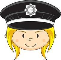 dessin animé classique Britanique femme policier personnage vecteur
