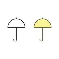 parapluie logo icône illustration coloré et contour vecteur