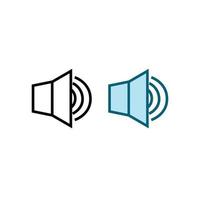 haut-parleur logo icône illustration coloré et contour vecteur